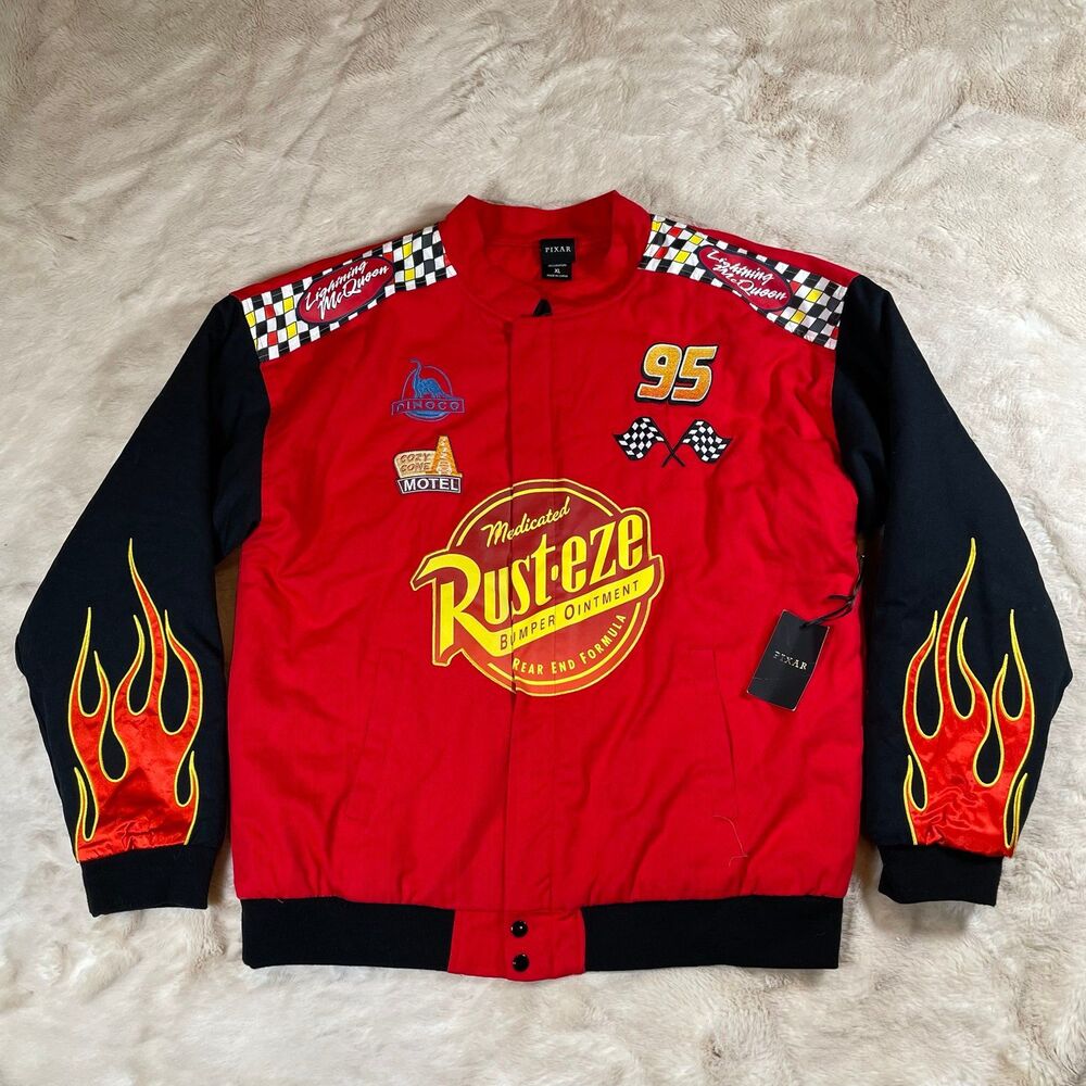 Disney Pixar Cars Lightning McQueen Racing Jacket Size XL BoxLunch Exclusive NWT